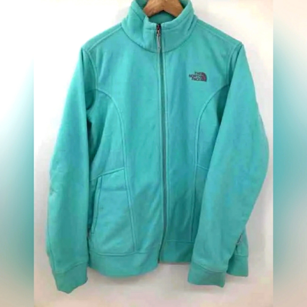 The North Face Womens Blue Long Sleeve Zipped Pockets Full-Zip Fleece Jacket L